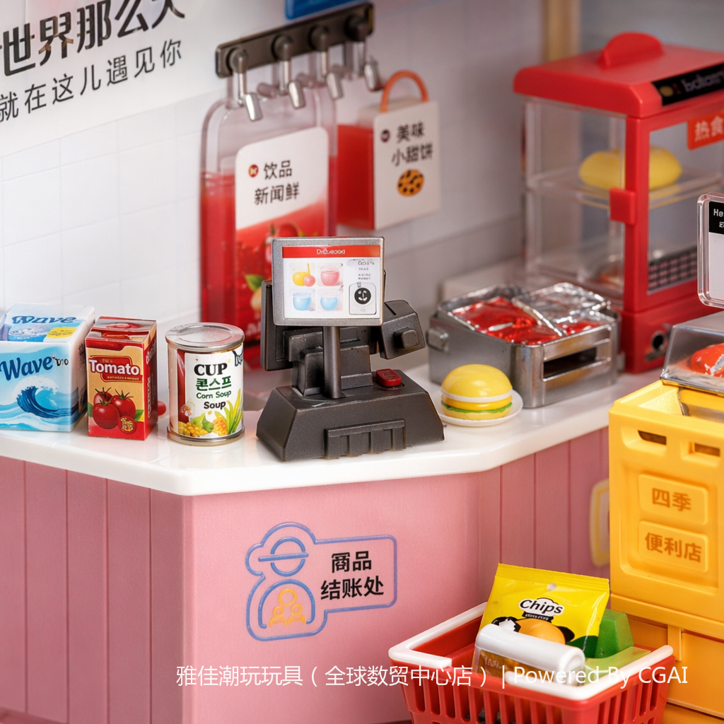 Beige roof mini convenience store model creative home decoration items Application Scenario