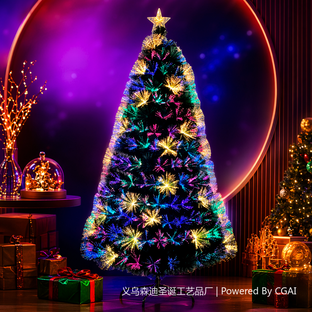 Colorful optical fiber folding Christmas tree, home festival decoration Christmas tree gift box Specification image