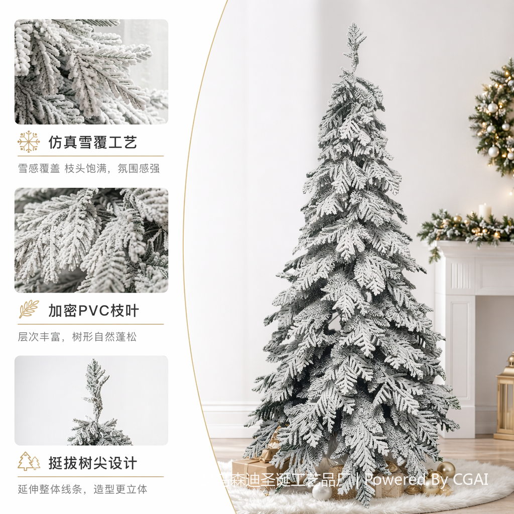 White cedar folding Christmas tree, Christmas festival gift items, Christmas tree decoration