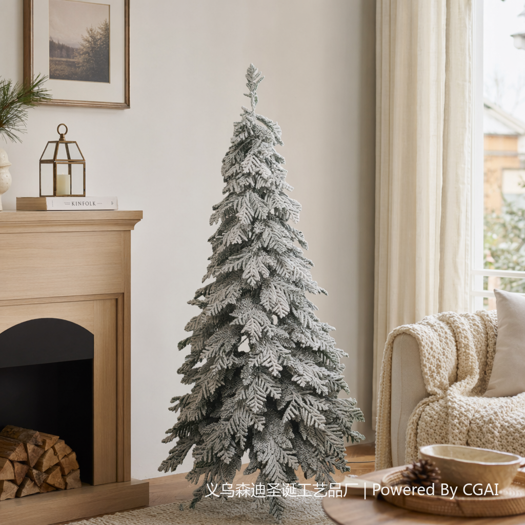 White cedar folding Christmas tree, Christmas festival gift items, Christmas tree decoration details Picture