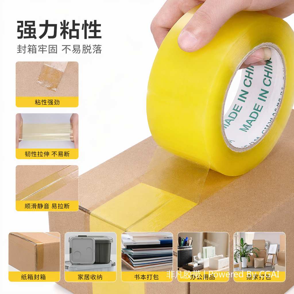 黄色电子产品专用胶带卷 绝缘耐高温防静电单面胶