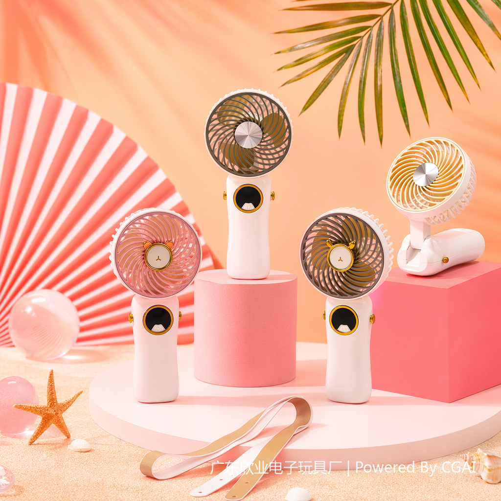 The simple macaron-colored handheld fan is a summer cooling wonder Specification image