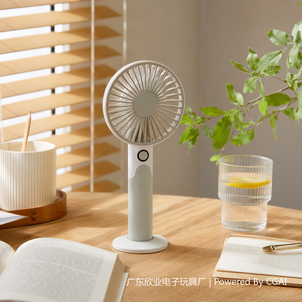 High-appearance-level color handheld mini electric fan desktop small fan details Picture