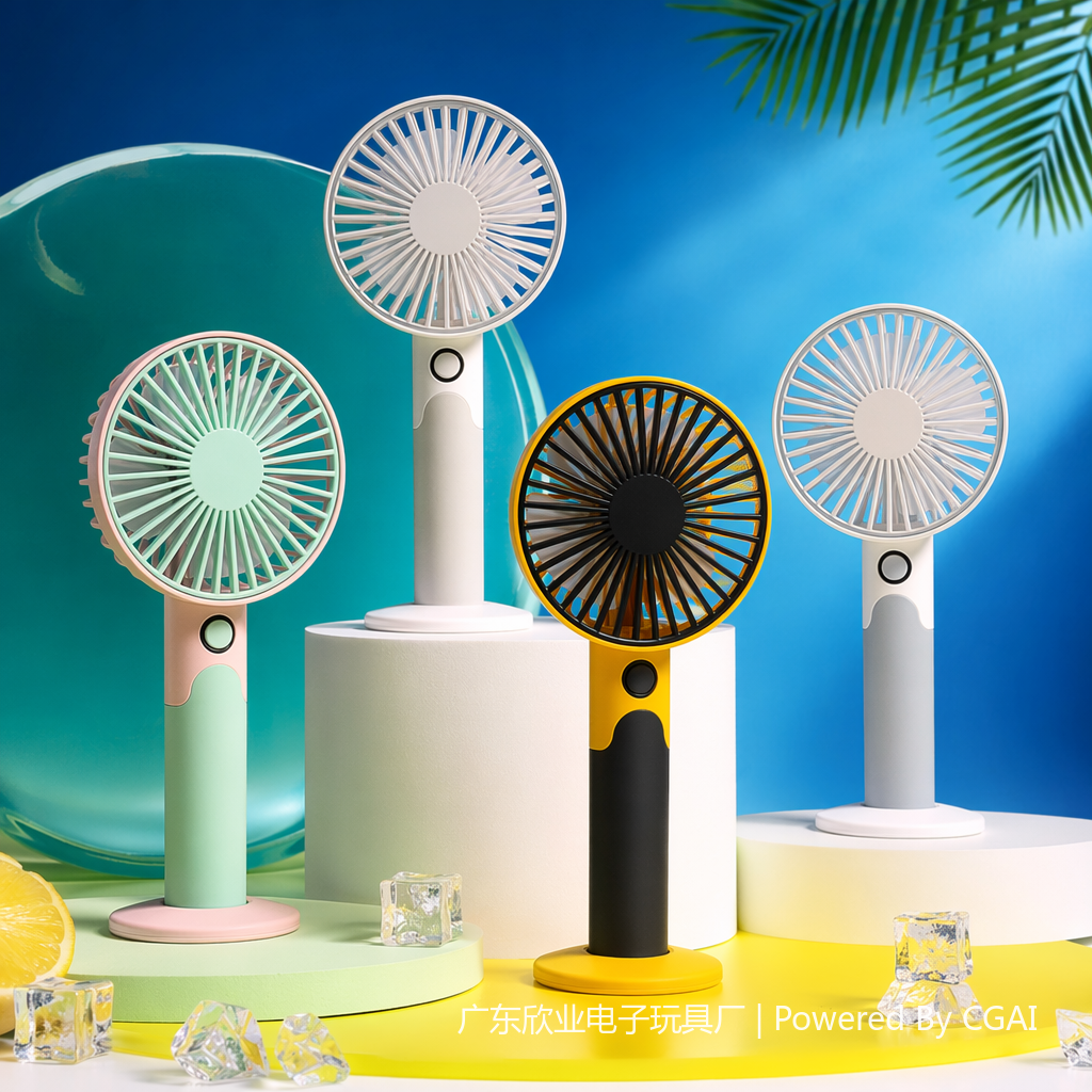 High-appearance-level color handheld mini electric fan desktop small fan Specification image