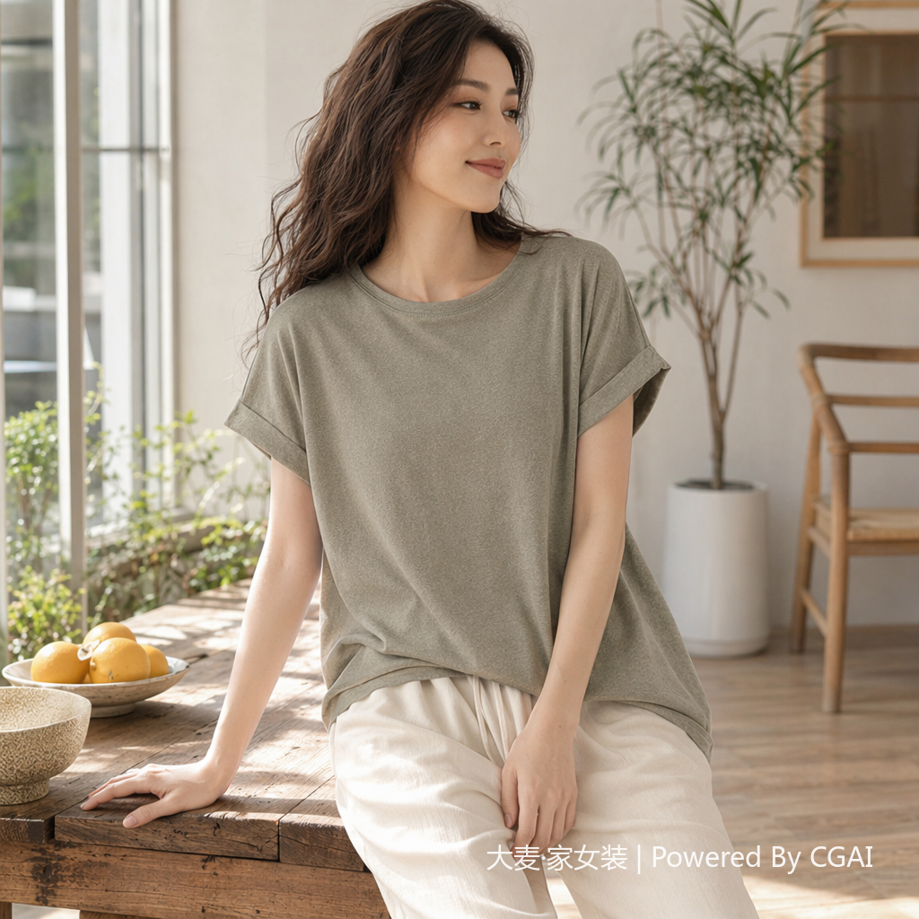 基础款舒适透气百搭飞飞袖T恤女夏简约纯色宽松休闲短袖173004682