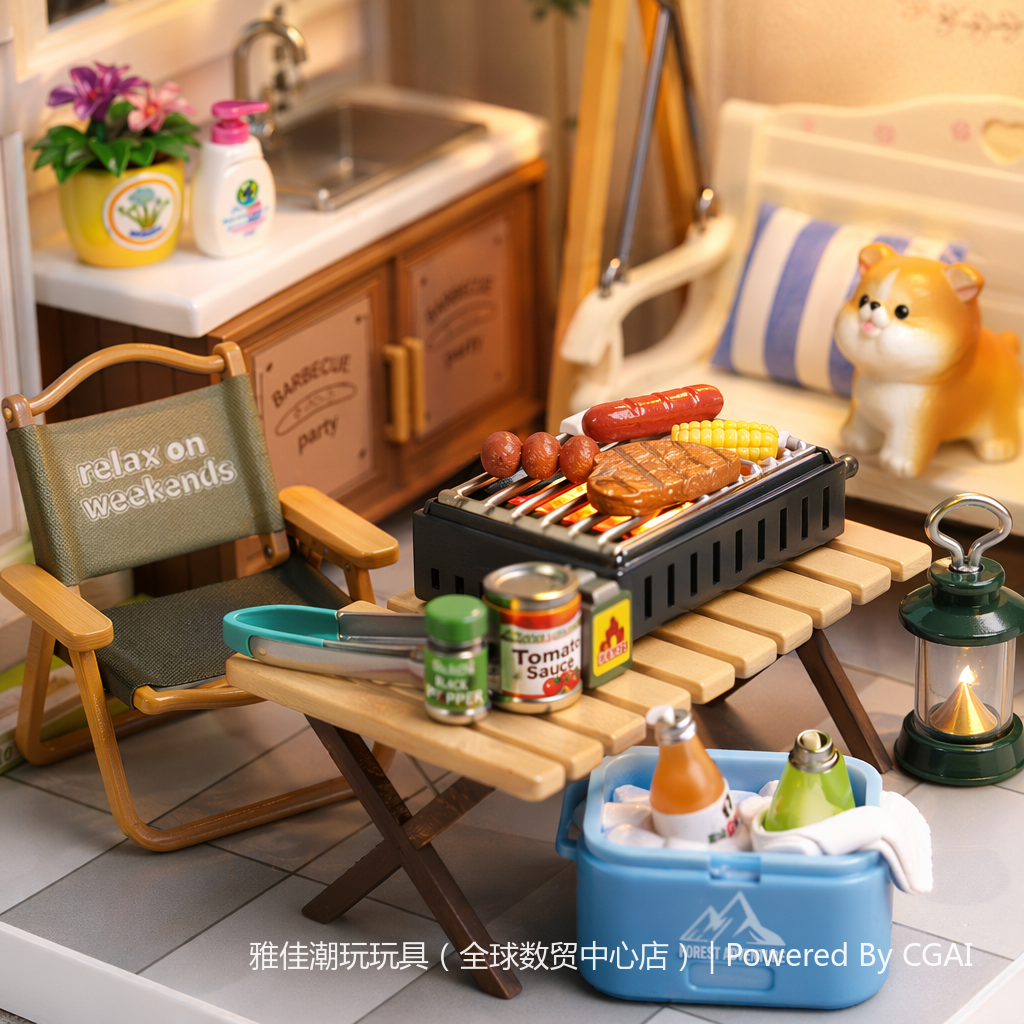Mini courtyard model DIY handcrafted assembly toys, children's Lego-style house model toys Application Scenario