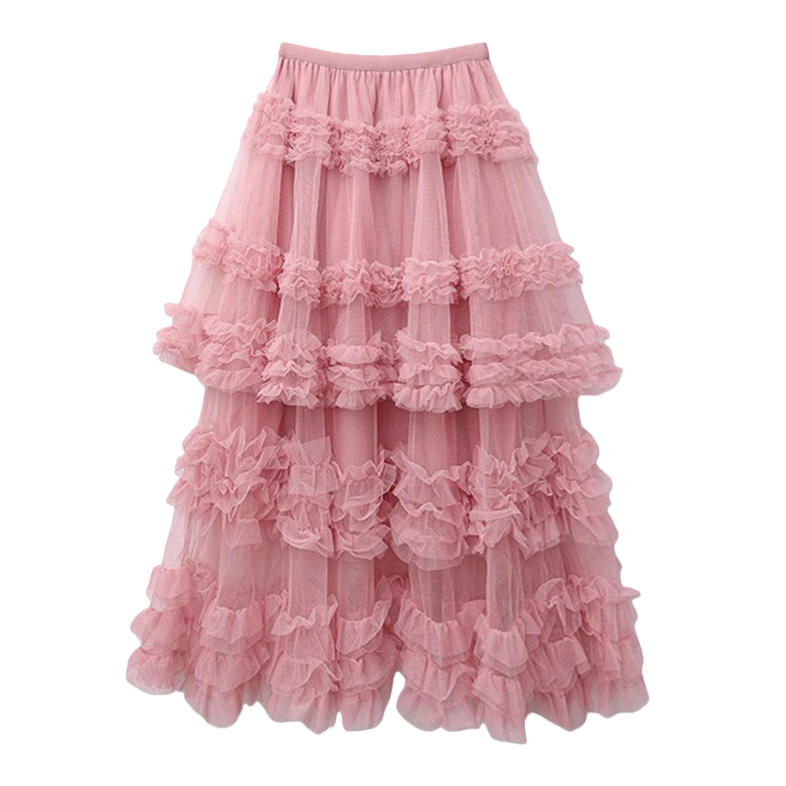 A small and elegant fairy-like long dress with a simple Korean-style mesh fabric splicing layer by layer and cake layering. 094457233 Item Picture