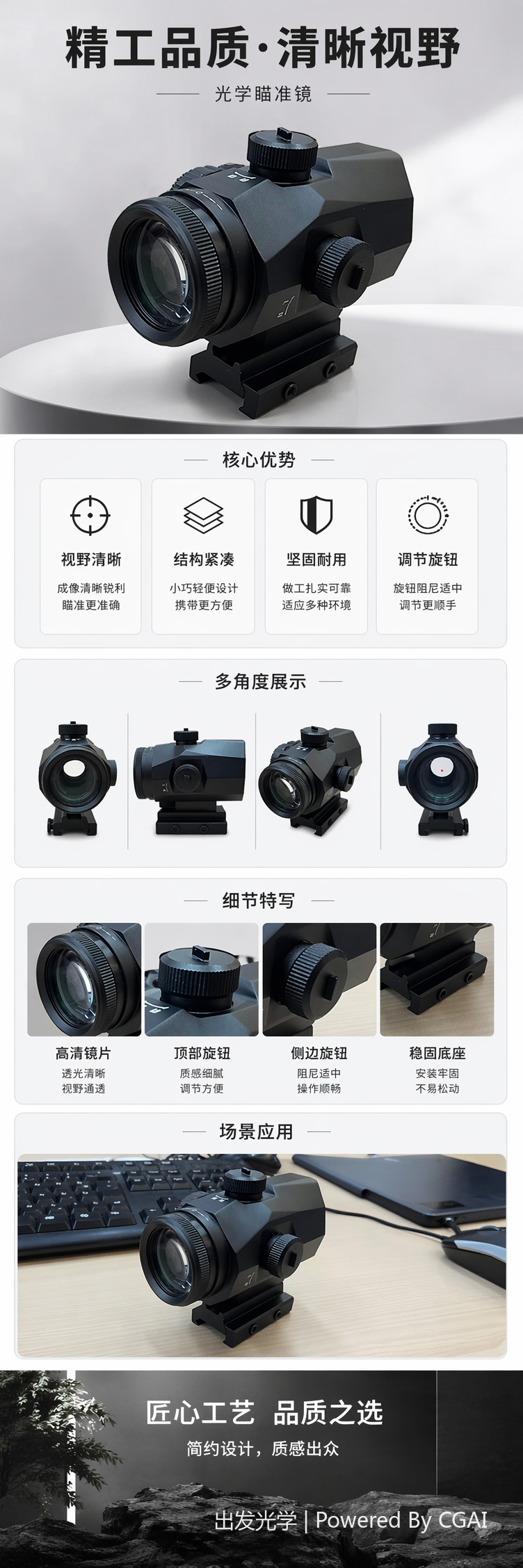 1x 清晰视野户外高清镜瞄准镜 跨境热销详情1