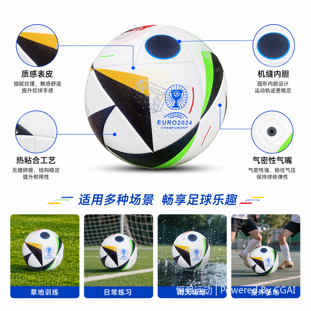 福特波世界杯专用彩色足球 PU革橡胶双层耐磨