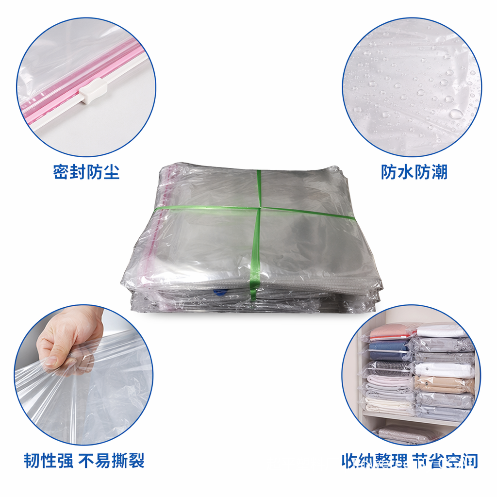 可降解PE平口透明连卷袋加厚垃圾袋子包装袋图
