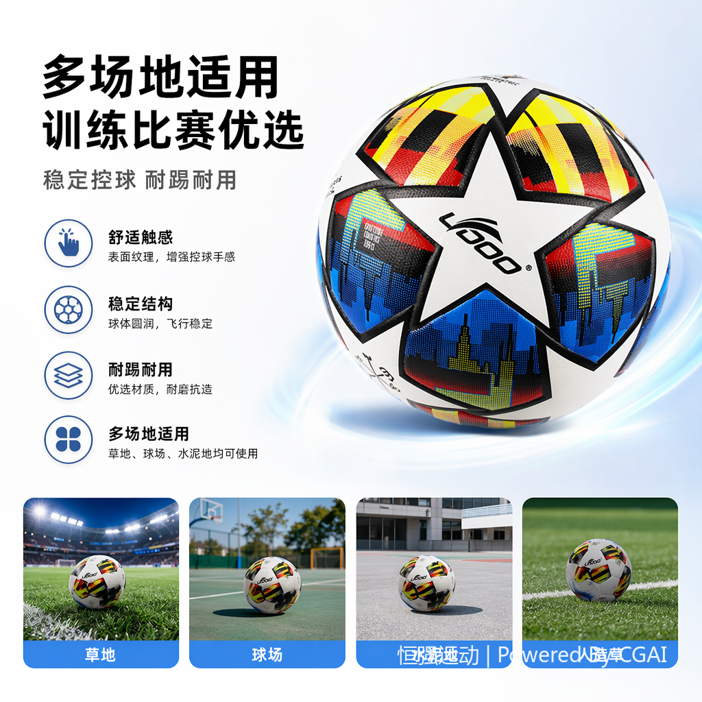 福特波世界杯PU革橡胶足球多种颜色可选