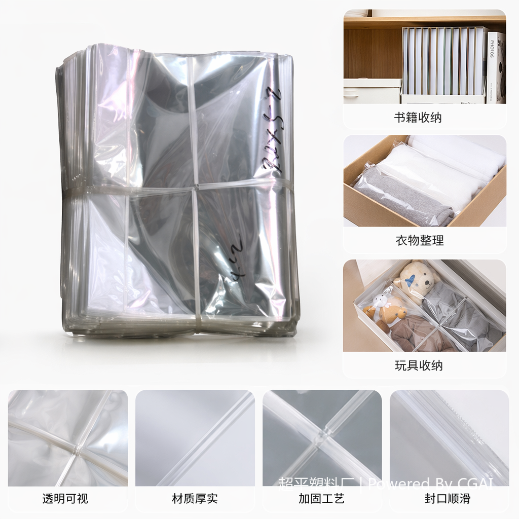 可降解加厚透明塑料连卷袋 PE平口包装袋 垃圾袋子1元起