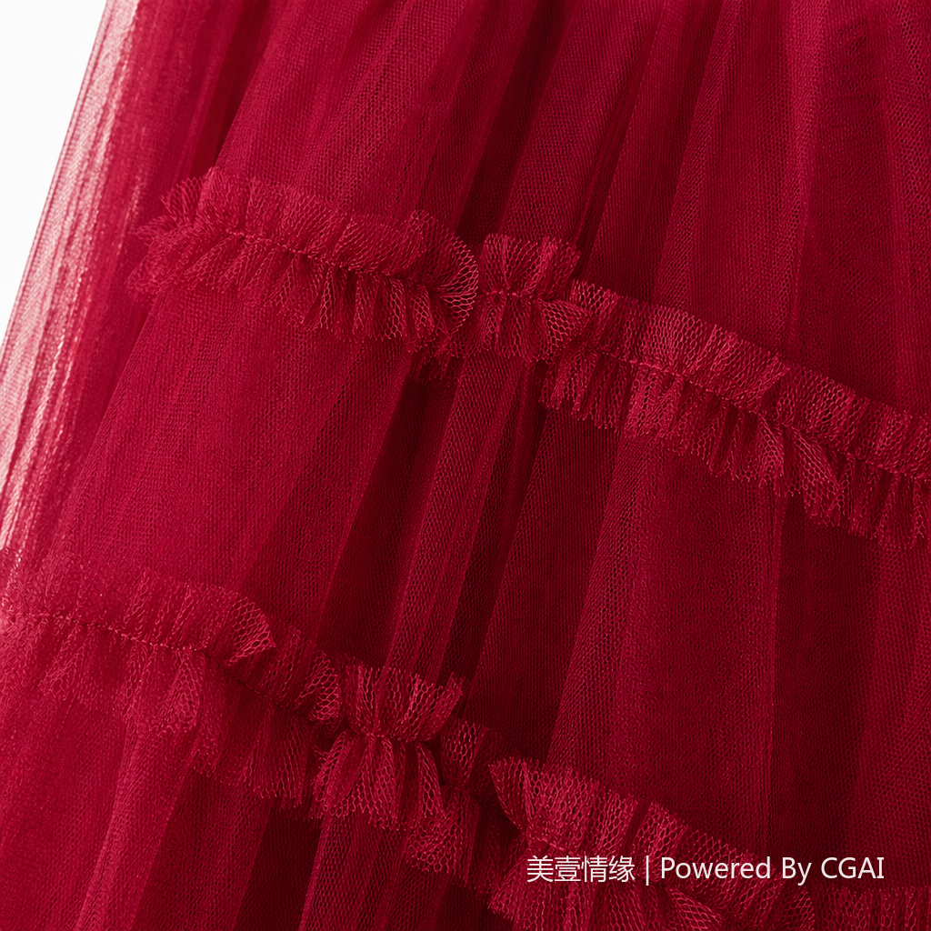 A small and elegant fairy-like long dress with a simple Korean-style mesh fabric splicing layer by layer and cake layering. 094955082 Application Scenario