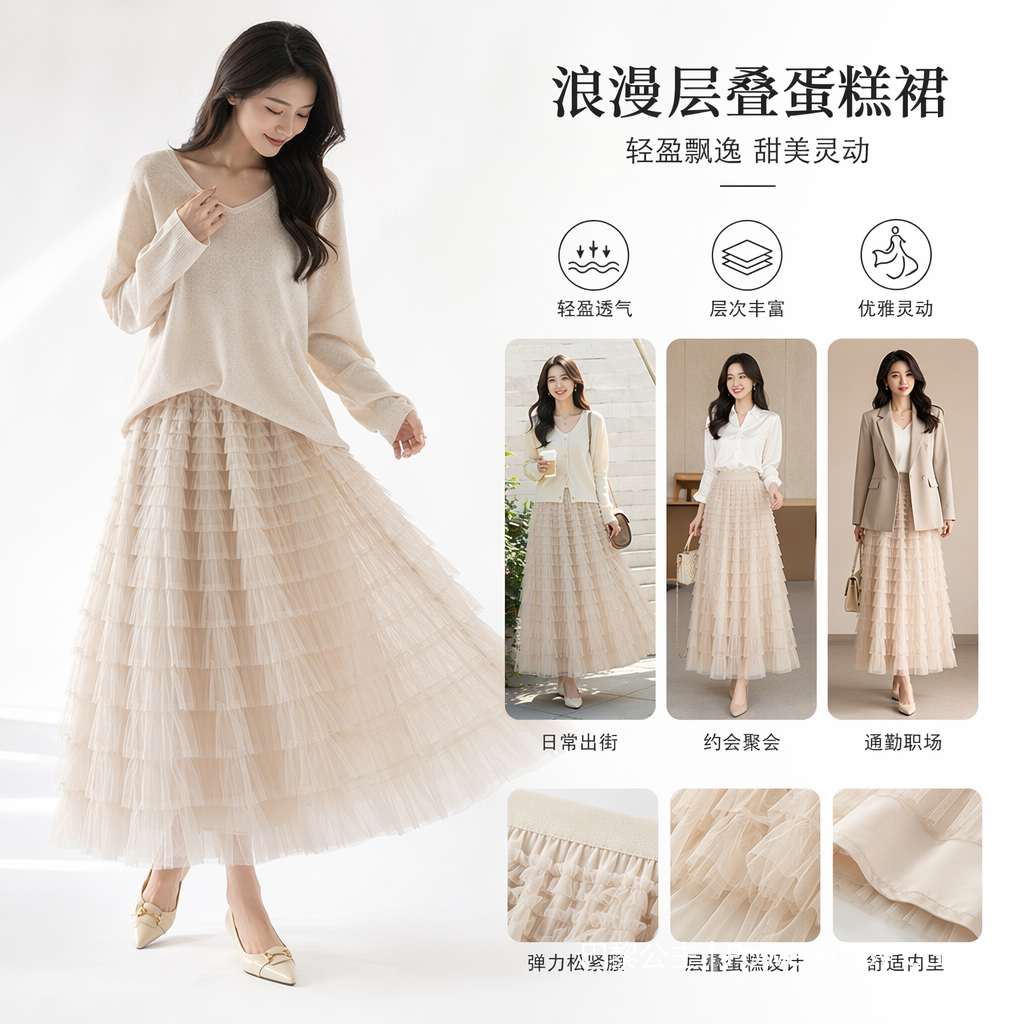 须须裙/雷丝半身裙/包臀裙/裙子/Jk产品图