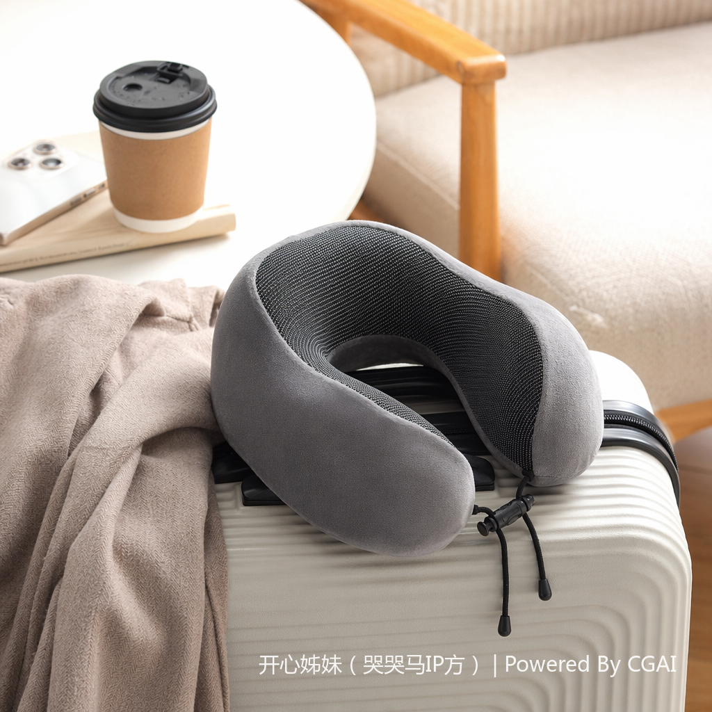 异型氨纶+磁疗彩色U型枕 旅行脖枕 记忆棉U形枕 舒适支撑颈椎 details Picture