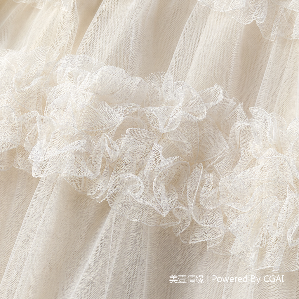 A small and elegant fairy-like long dress with a simple Korean-style mesh fabric patchwork and layers of cake layering. 102454073 Application Scenario