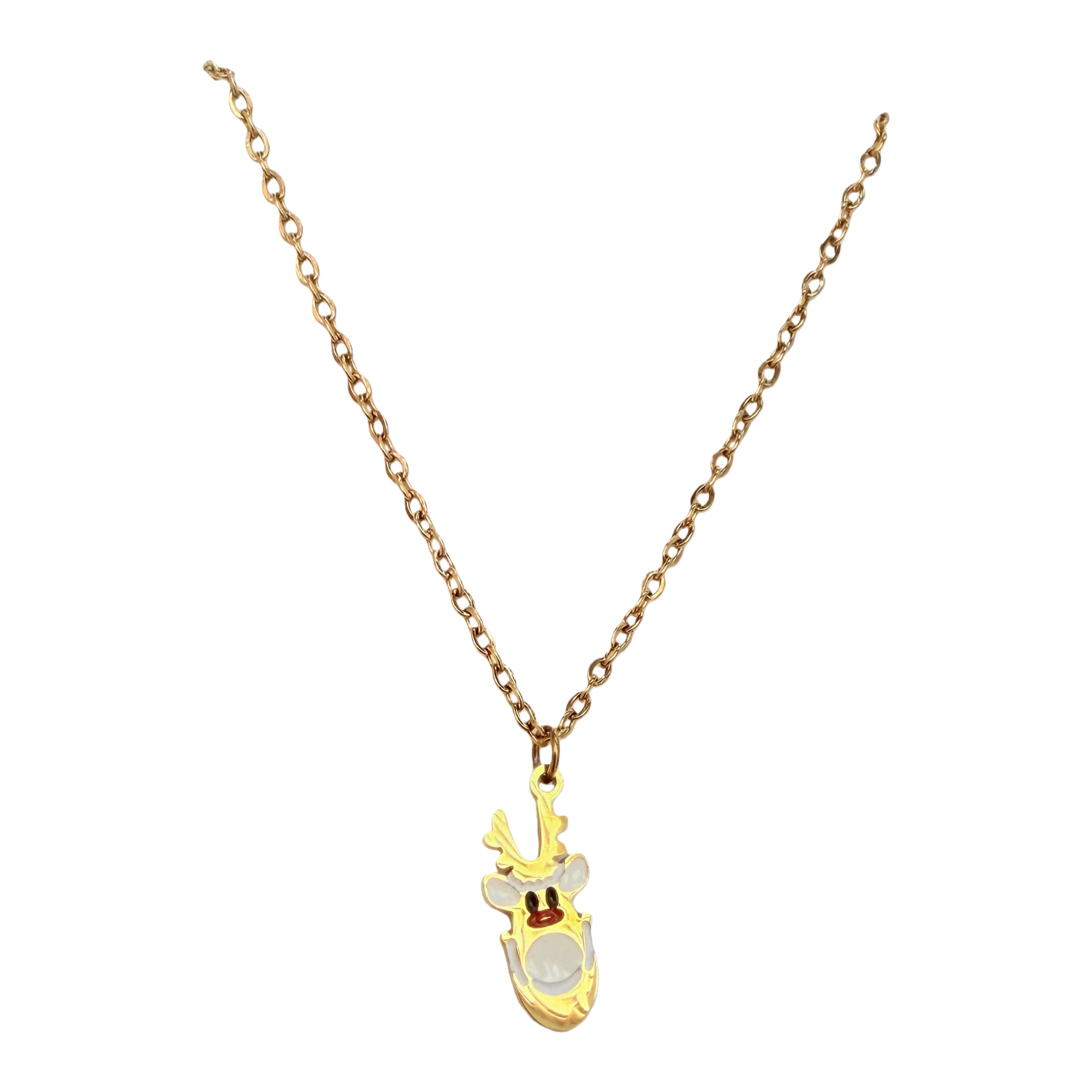 Christmas reindeer necklace, women's holiday limited edition oil-dripping pendant, stainless steel collarbone chain, cute and fun sweater chain for your girlfriend in autumn and winter Item Picture