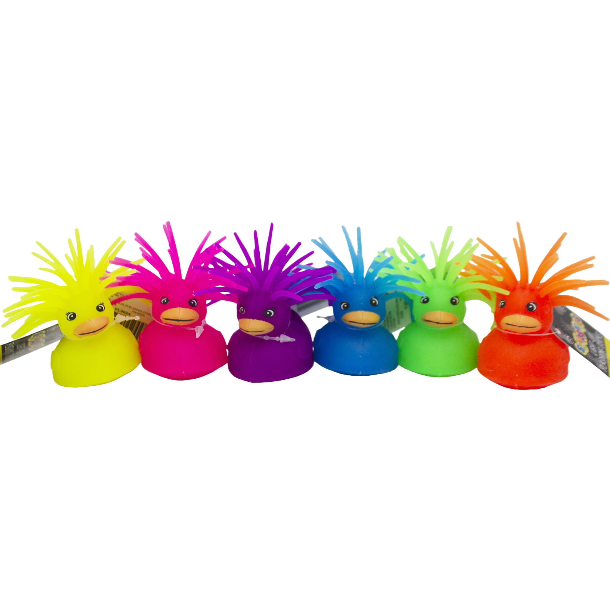 Rock 'n' roll colorful furry duckling glitter toys, children's summer beach toys Item Picture