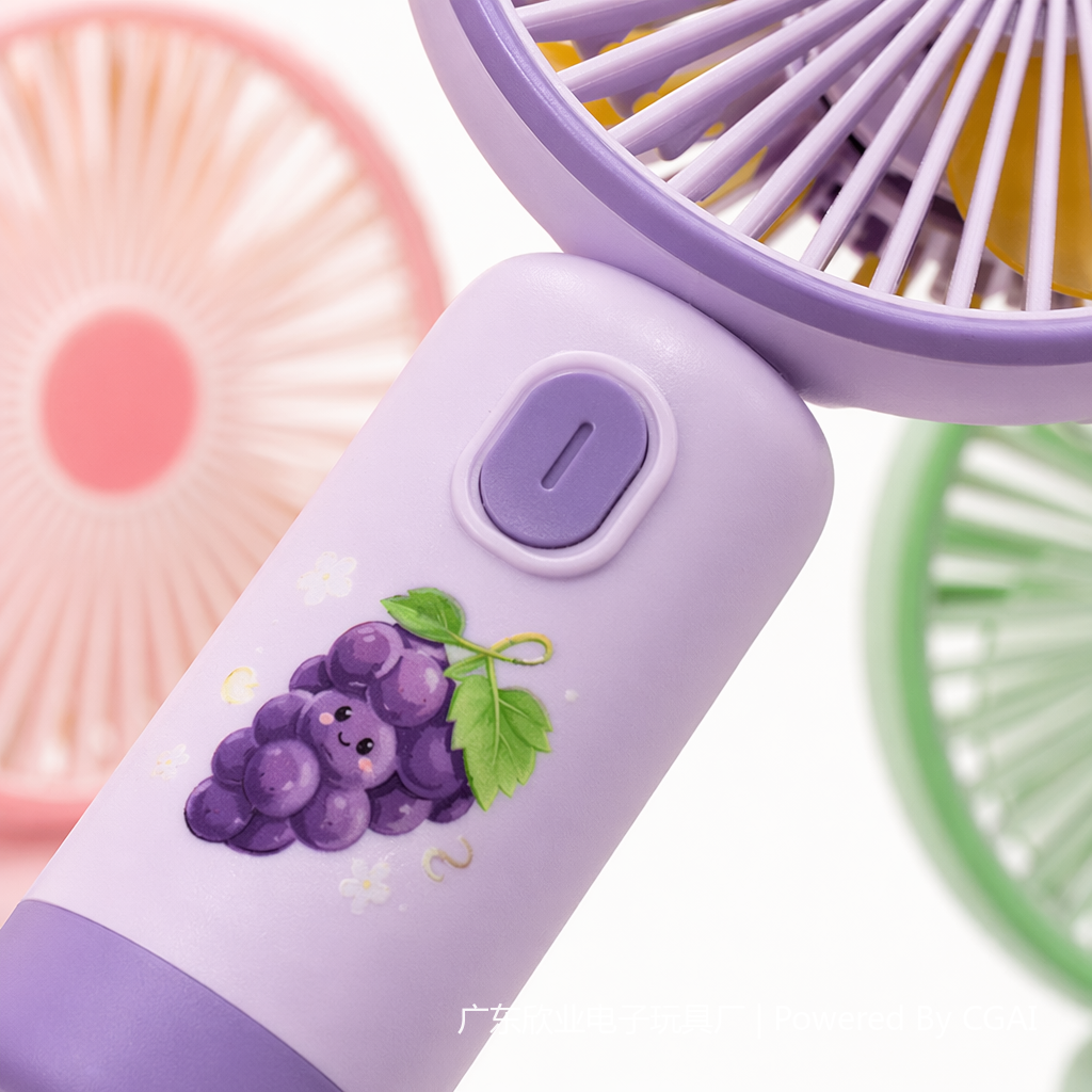 Colorful fruit handheld mini electric fan, outdoor small fan Application Scenario