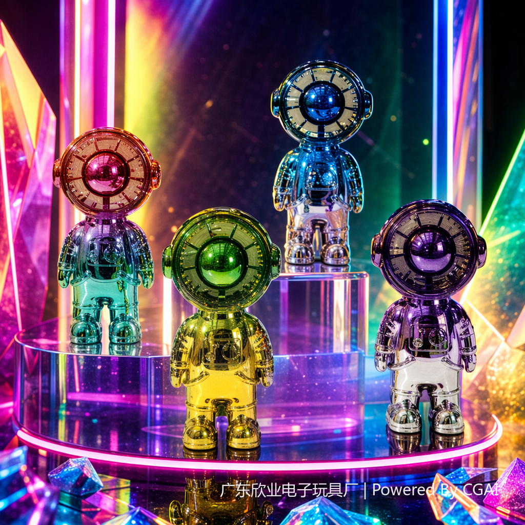 A cartoon-colored astronaut shaped desktop handheld small fan Specification image