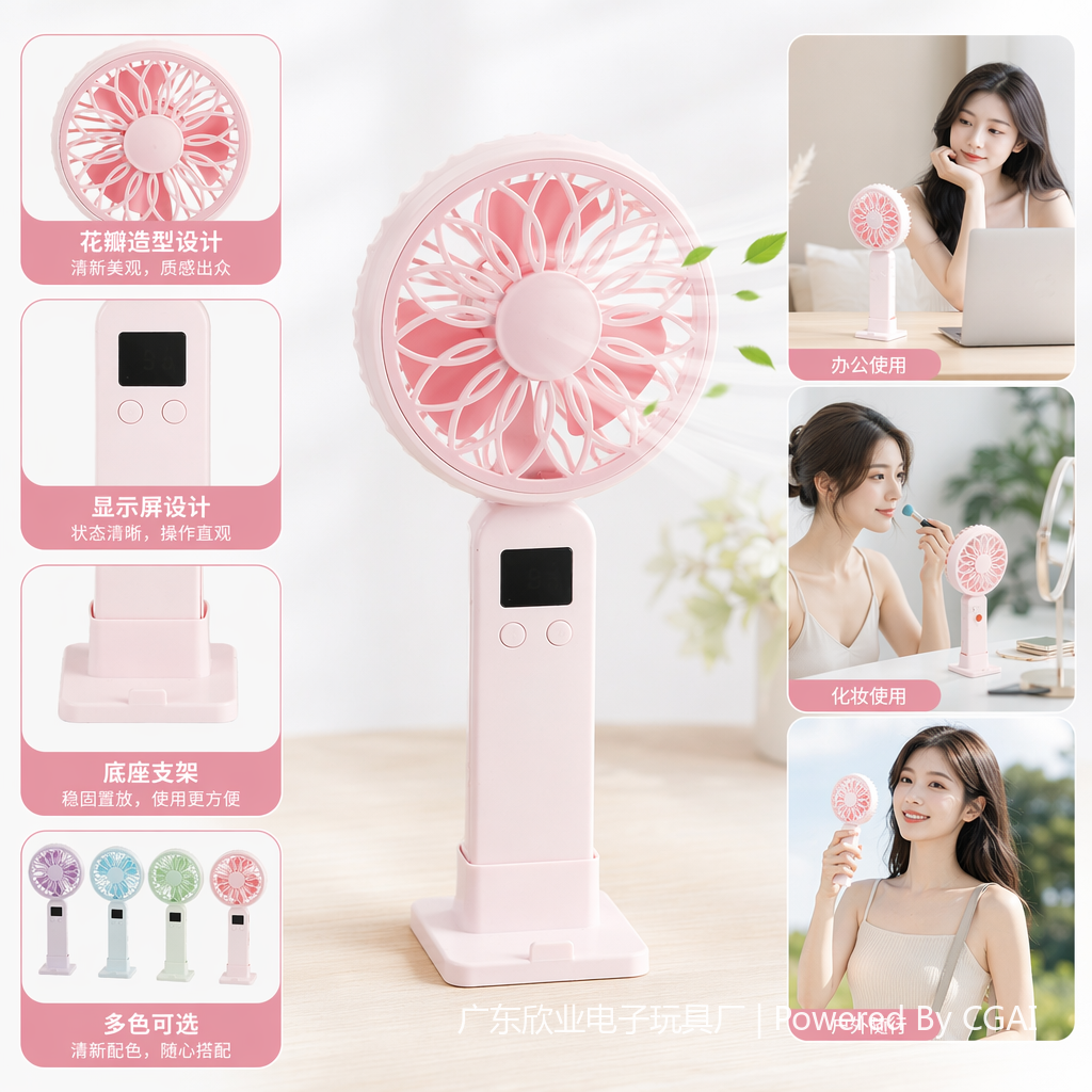 Hot-selling macaron color series high-wind handheld small fans, colorful mini electric fans, outdoor portable small fans