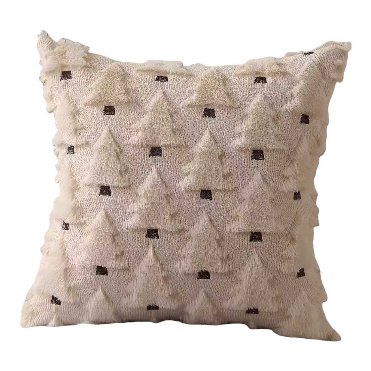 The off-white Christmas tree patterned tufted plush cushions and Tibetan sofa cushions can be customized to 40*40 Item Picture