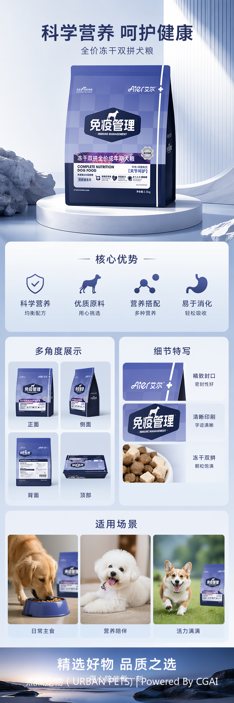 Air Freeze-dried Double Combo Full Price Adult Dog Food Beef Green Lip Mussel Formula Suitable for adult dogs to enhance immunity and protect joints 2.5kg/10kg pic 1