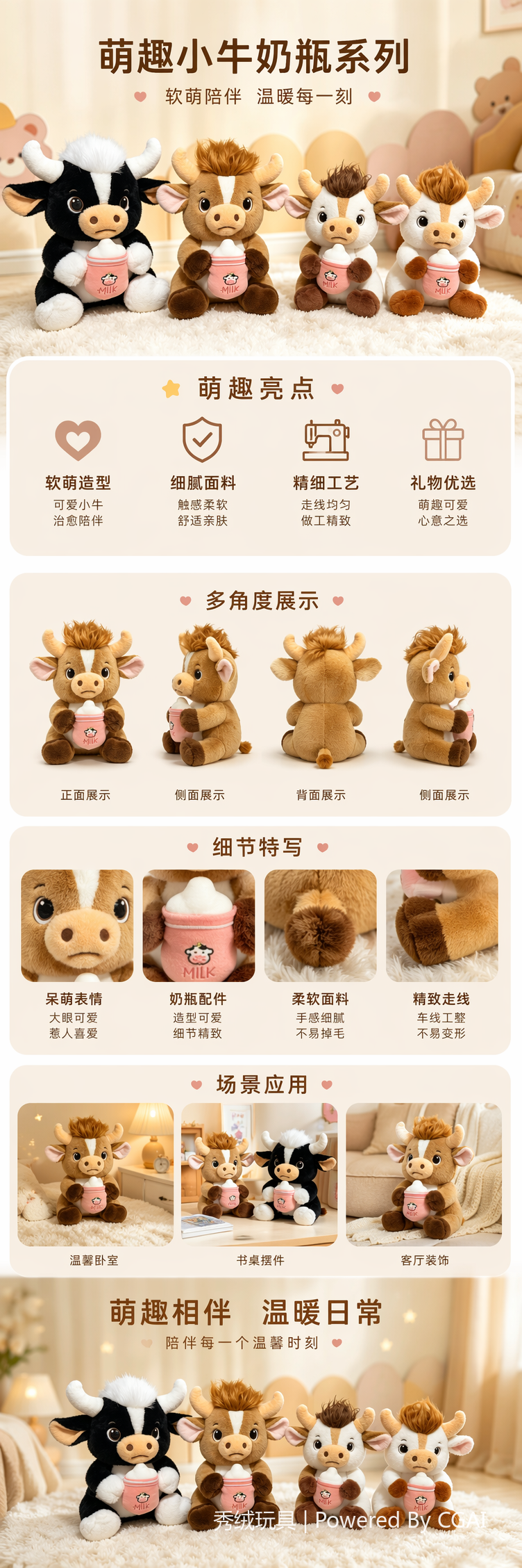 跨境奶牛毛绒玩具玩偶批发棉娃娃 毛绒玩具详情1