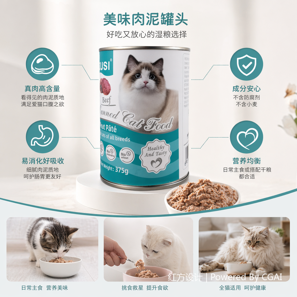 猫咪鱼肉罐头搭配宠物猫粮零食高蛋白宠物食品