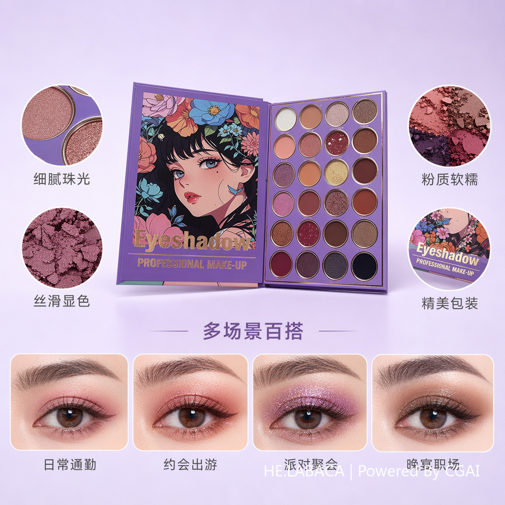 Ckrismiss MAKE-UP KIT彩妆套装彩色花卉插画包装盒眼影面部彩妆