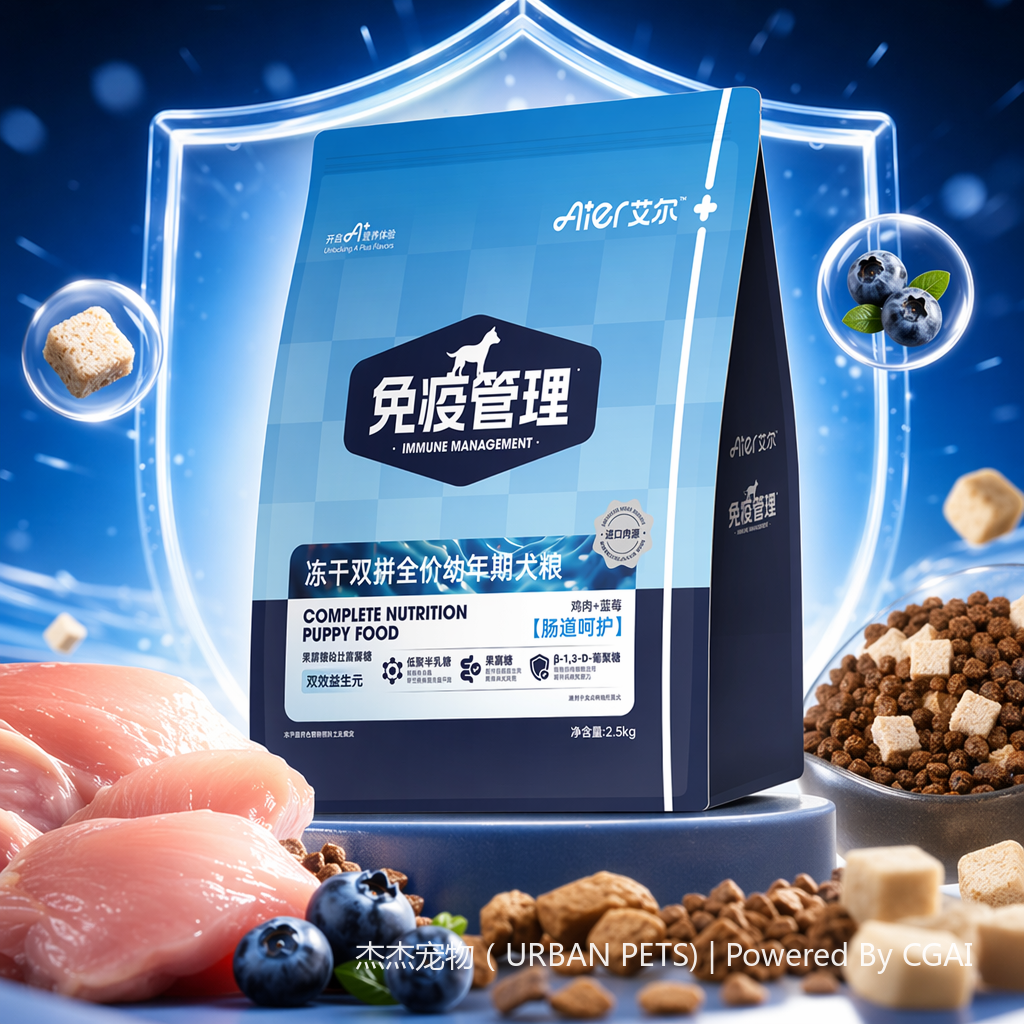 Air Freeze-dried Double Combo Full Price Puppy Dog Food with Chicken and Blueberry formula, suitable for puppies to enhance immunity and protect the intestines, 2.5kg/10kg Specification image