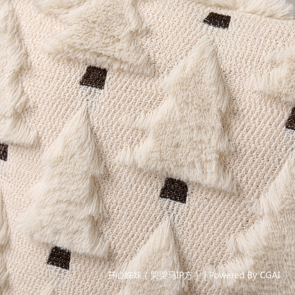 The off-white Christmas tree patterned tufted plush cushions and Tibetan sofa cushions can be customized to 40*40 Application Scenario