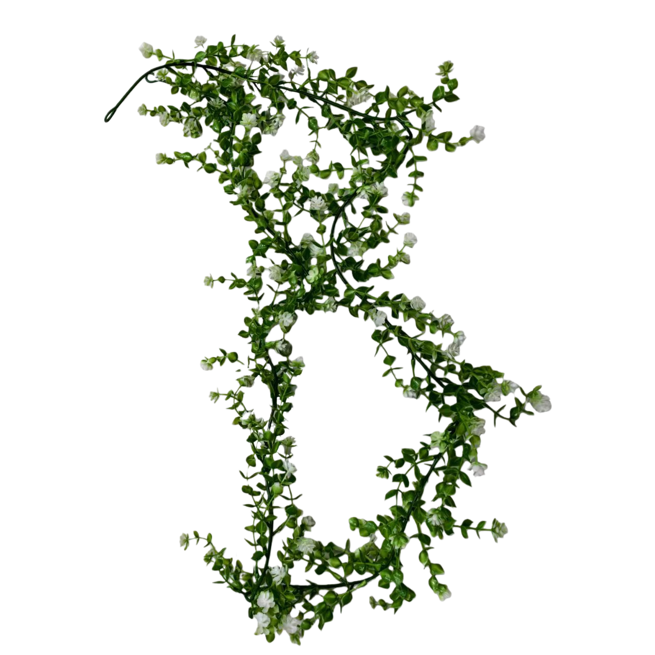 DIY decorative craft with simulated 132-mesh eucalyptus camellia water plant and vine, plastic water plant and green plant flower vine hanging, simulated vine and flower branch accessories, natural decoration in stock, replenishing the cabinet Item Picture