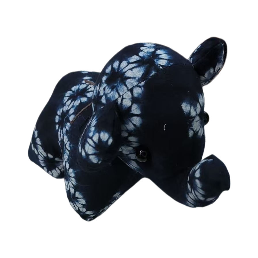 Blue and white tie-dyed elephant dolls, other plush toys, soft and cute home decorations Item Picture