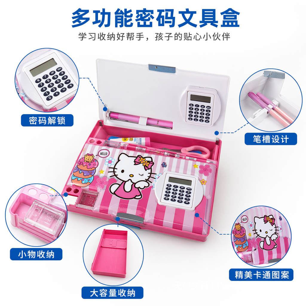 彩色卡通透明笔袋学生文具盒铅笔袋