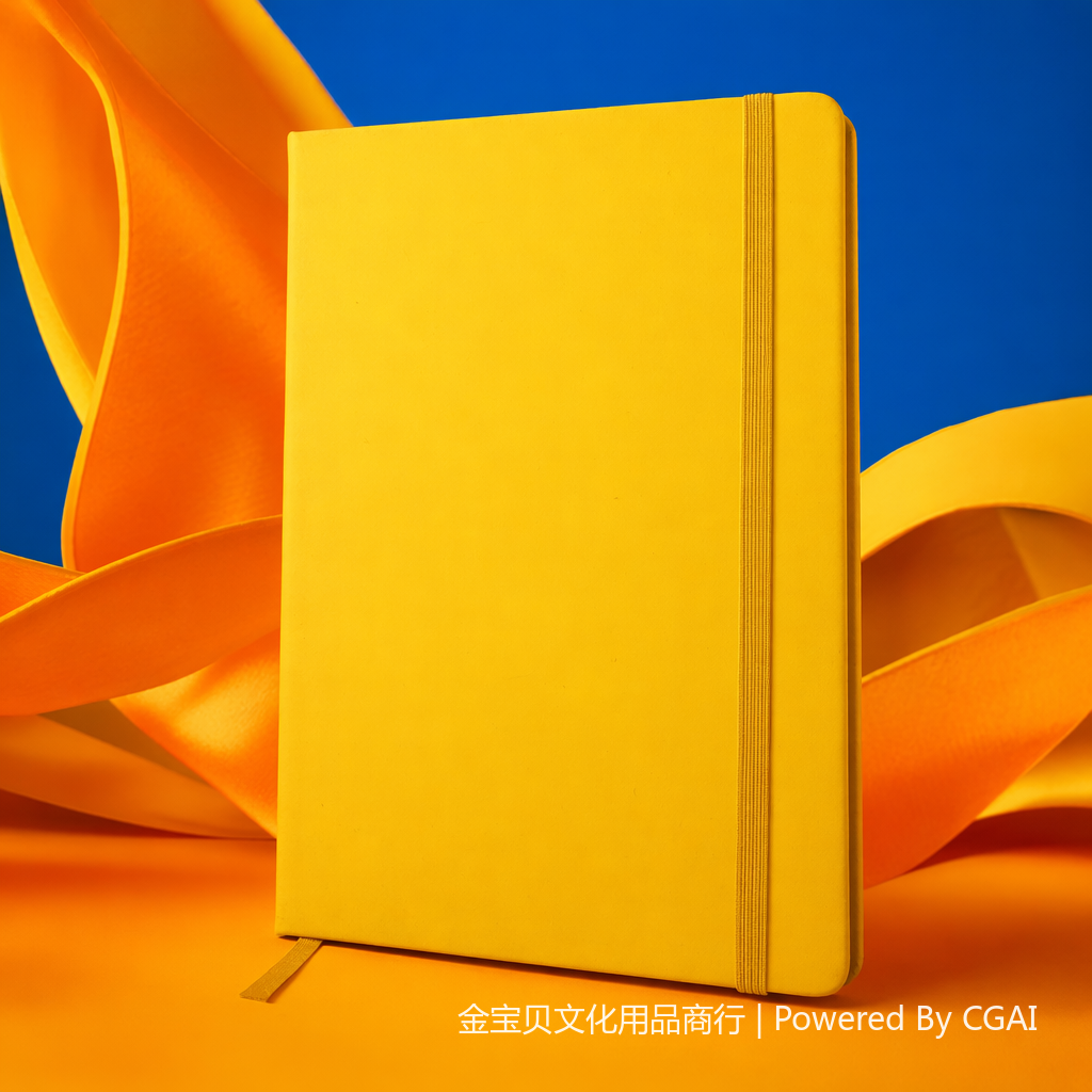 Orange-yellow Chinese-style cowhide notebook, yellow notepad, notebook Specification image