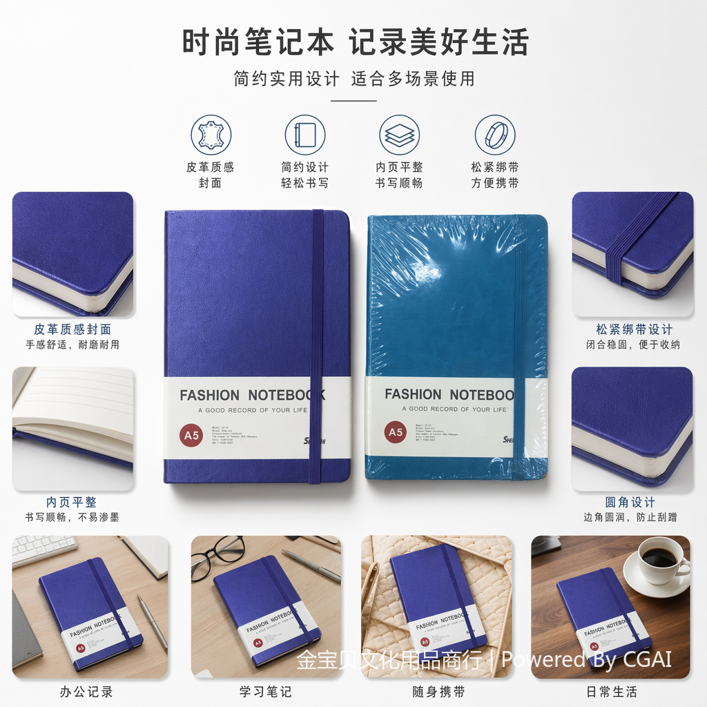 紫色蓝色手账本 笔记本记事本 120页A5便携