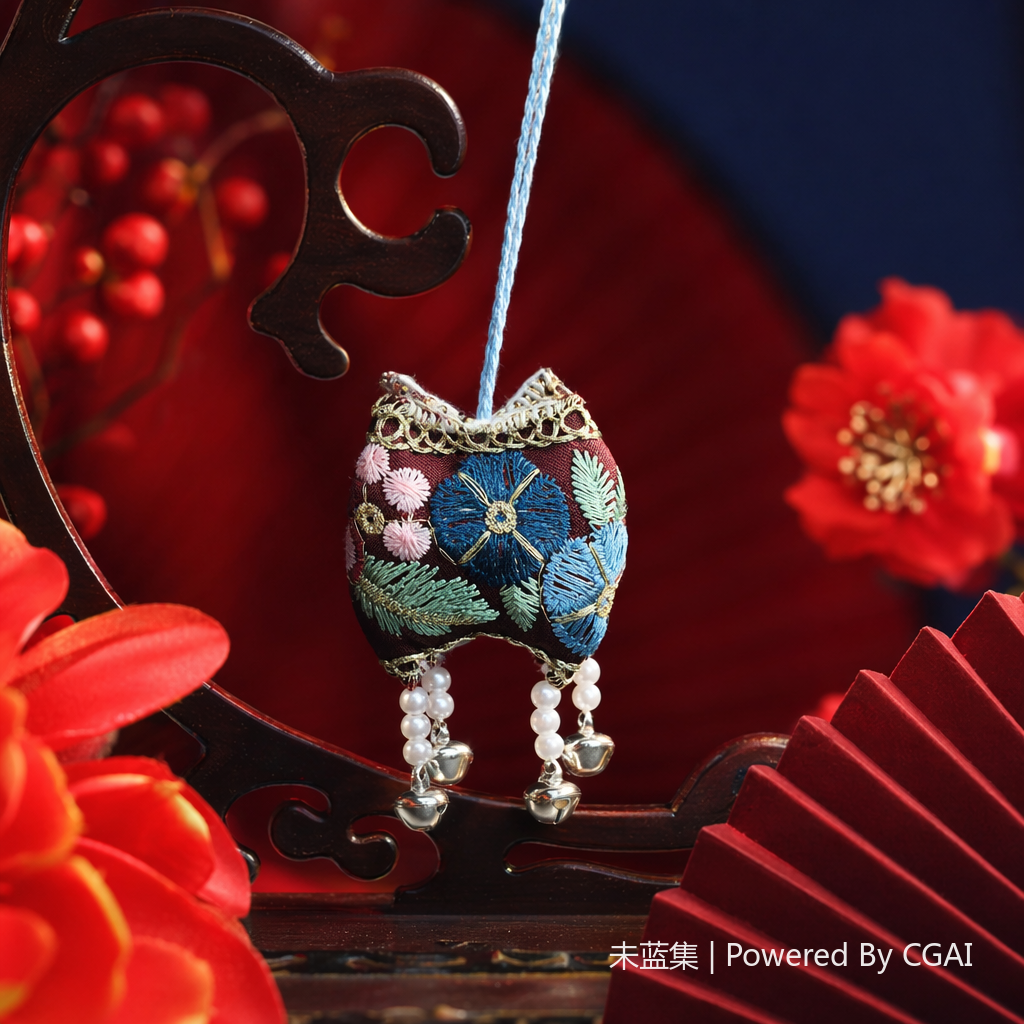 Double hanging palace bell pearl empty support pendant, skull head twelve Chinese zodiac crystal pendant Specification image