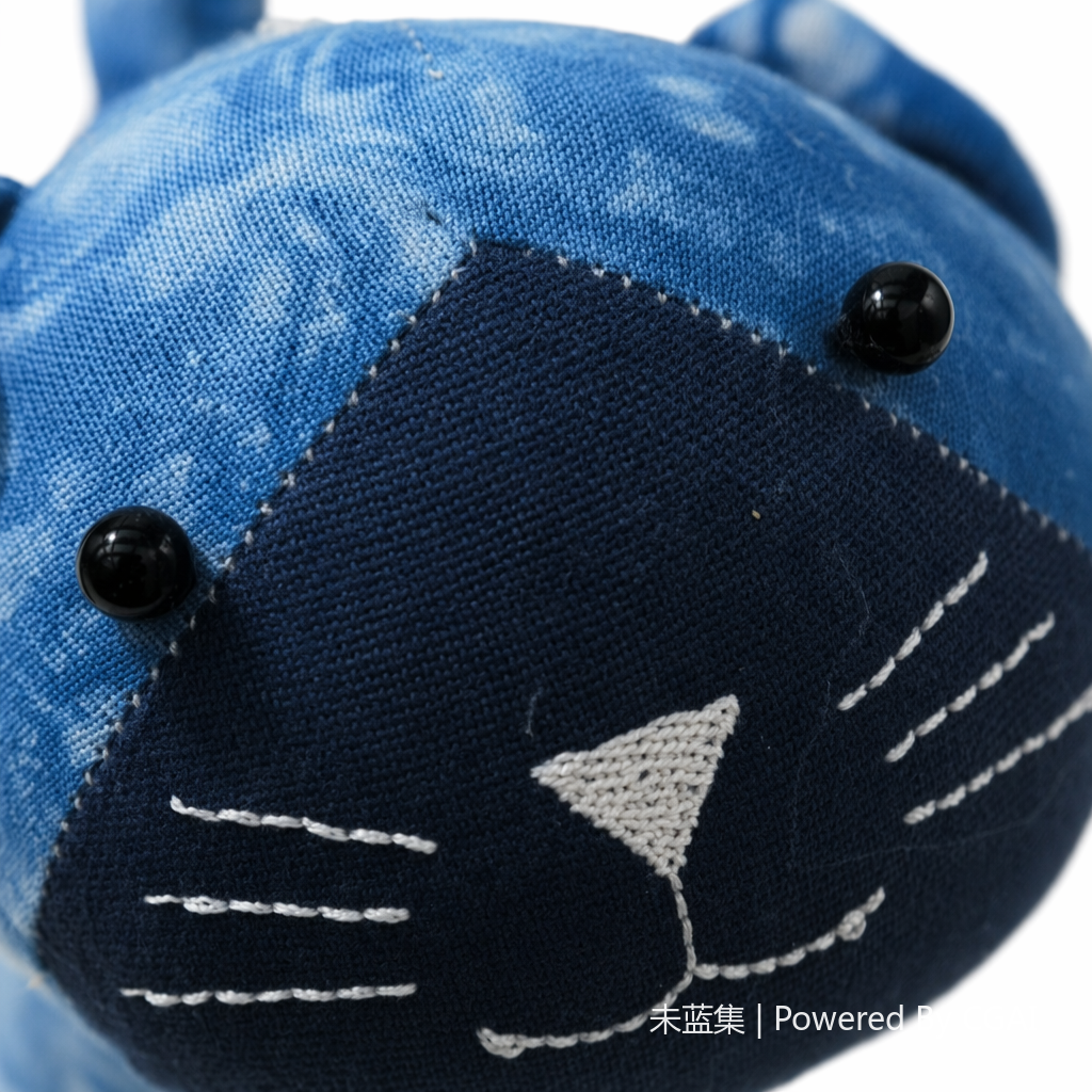 Blue tie-dyed fabric cat doll doll Application Scenario