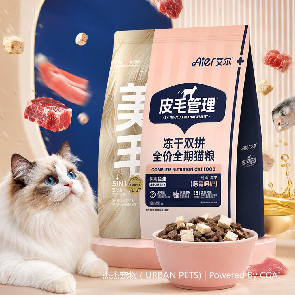 Air Freeze-dried Double Combo full-price, full-life cat food with chicken and apple formula suitable for all ages. It is suitable for hair care, skin care and stomach protection. It weighs 1.5kg, 5kg and 10kg Specification image