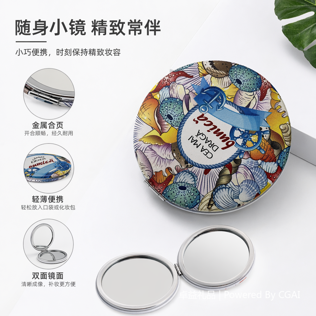 蓝色心形亮片土耳其旅游立体花朵生日贺卡配果冻贴纸镜子150128915