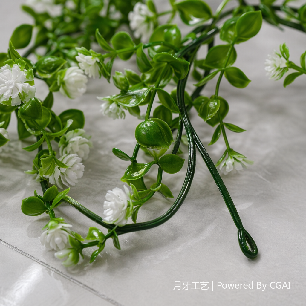 DIY decorative craft with simulated 132-mesh eucalyptus camellia water plant and vine, plastic water plant and green plant flower vine hanging, simulated vine and flower branch accessories, natural decoration in stock, replenishing the cabinet Application Scenario
