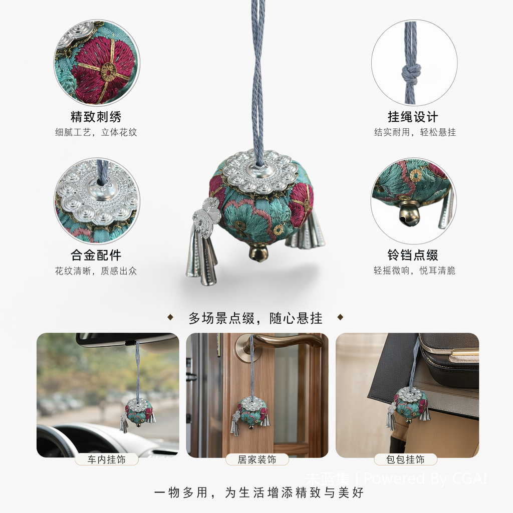 手工刺绣织绣挂饰彩色浮雕陶瓷杯烫布贴工艺品材料包图