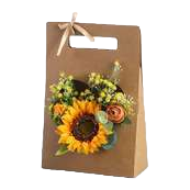 Brown paper bag sunflower bouquet packaging set, pear paper wrapped flower paper, gauze floral arrangement supplies Item Picture