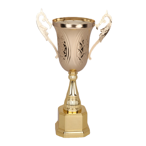 The crystal-textured golden trophy with a plastic base is suitable for award ceremonies Item Picture