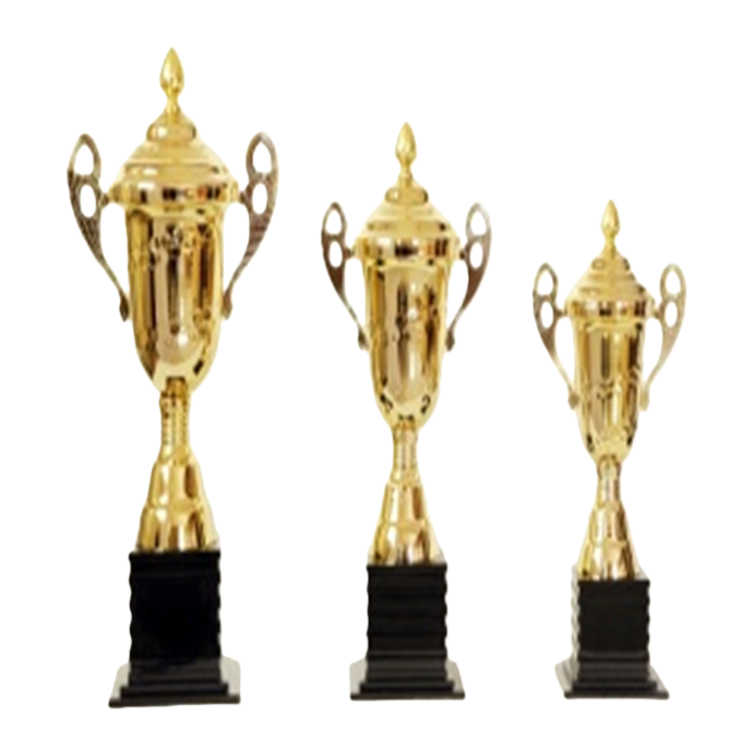 A crystal golden trophy with a plastic base, a large trophy for awarding prizes at celebrations Item Picture