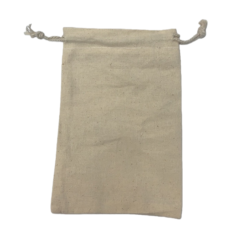 Beige cotton fabric drawstring bag, cotton fabric bag, canvas bag, eco-friendly fabric bag, reusable Item Picture