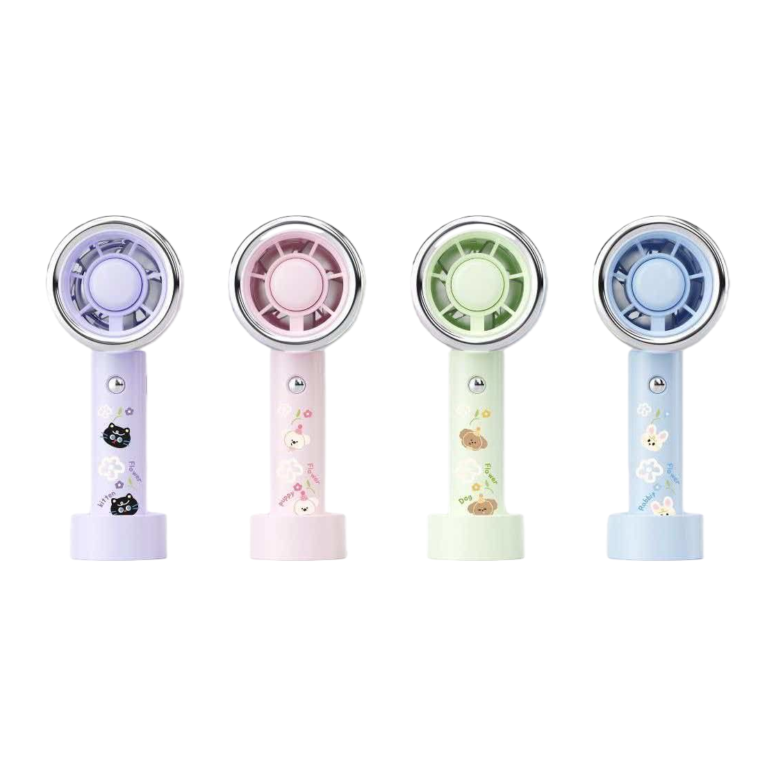 Cartoon color handheld mini electric fan, outdoor portable model Item Picture
