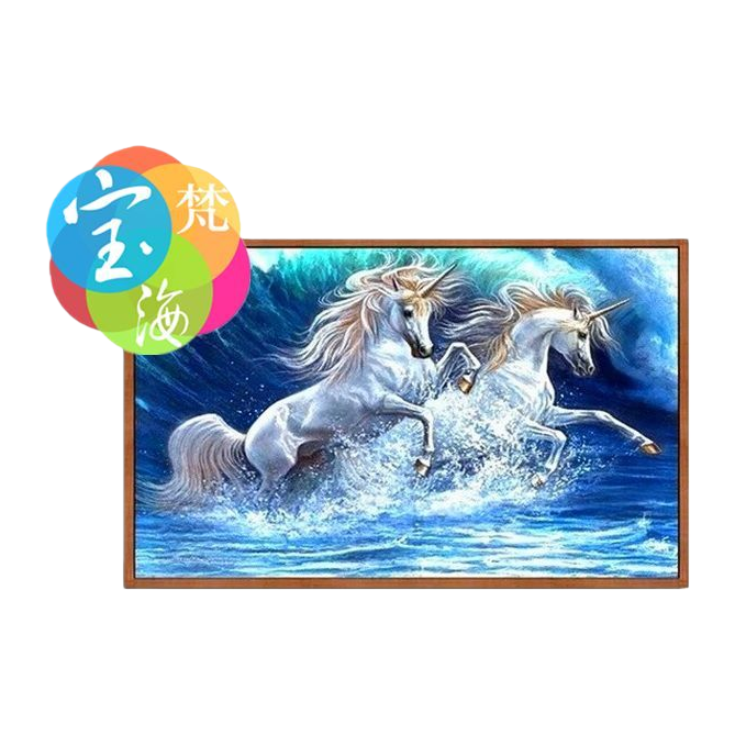 The best-selling DIY diamond painting for foreign trade, the cross-border Amazon bestseller 3040 living room decoration painting YSG Wave Unicorn Item Picture