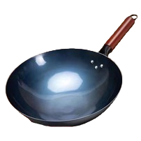 Deep blue pure titanium non-stick wok, 30cm, suitable for gas stove, silicone heat-resistant Item Picture